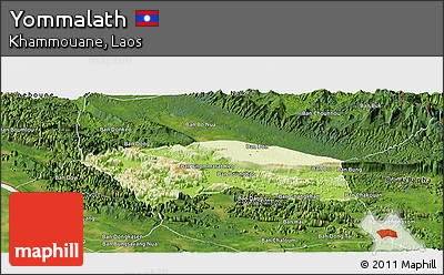 Physical Panoramic Map of Yommalath, satellite outside
