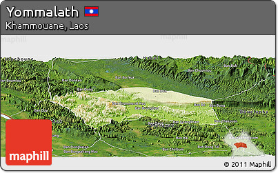 Physical Panoramic Map of Yommalath, satellite outside