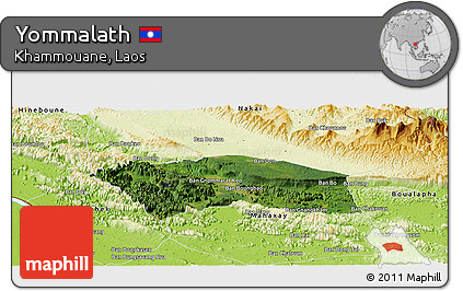 Satellite Panoramic Map of Yommalath, physical outside