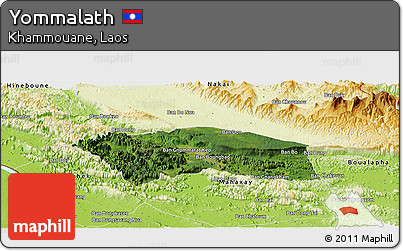 Satellite Panoramic Map of Yommalath, physical outside