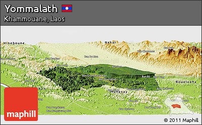 Satellite Panoramic Map of Yommalath, physical outside