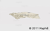 Shaded Relief Panoramic Map of Yommalath, cropped outside