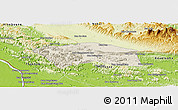 Shaded Relief Panoramic Map of Yommalath, physical outside
