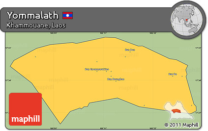 Savanna Style Simple Map of Yommalath, cropped outside