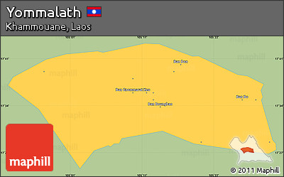 Savanna Style Simple Map of Yommalath, single color outside