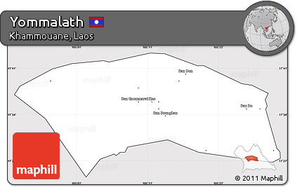 Silver Style Simple Map of Yommalath, cropped outside