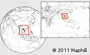 Blank Location Map of Laos, within the entire continent