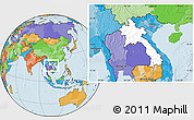Blank Location Map of Laos, political outside