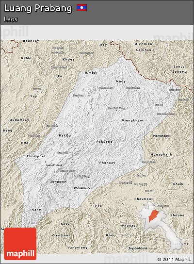 Classic Style 3D Map of Luang Prabang