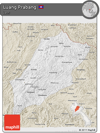 Classic Style 3D Map of Luang Prabang