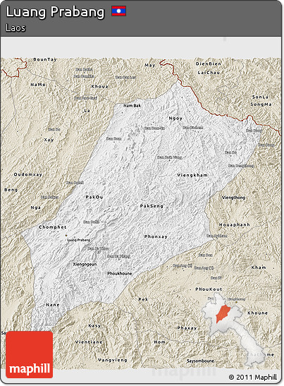 Classic Style 3D Map of Luang Prabang