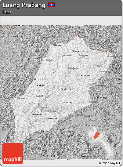 Gray 3D Map of Luang Prabang