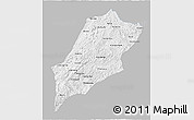 Gray 3D Map of Luang Prabang, single color outside