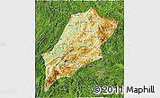 Physical 3D Map of Luang Prabang, satellite outside