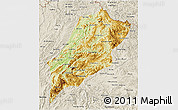 Physical 3D Map of Luang Prabang, shaded relief outside