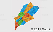 Political 3D Map of Luang Prabang, cropped outside