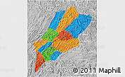 Political 3D Map of Luang Prabang, lighten, desaturated