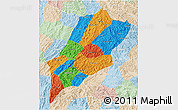 Political 3D Map of Luang Prabang, lighten