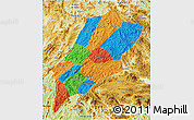 Political 3D Map of Luang Prabang, physical outside