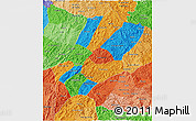 Political 3D Map of Luang Prabang, political shades outside