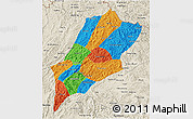 Political 3D Map of Luang Prabang, shaded relief outside
