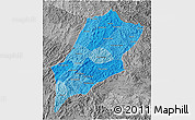 Political Shades 3D Map of Luang Prabang, desaturated