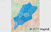 Political Shades 3D Map of Luang Prabang, lighten