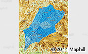 Political Shades 3D Map of Luang Prabang, physical outside