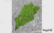 Satellite 3D Map of Luang Prabang, lighten, desaturated