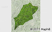 Satellite 3D Map of Luang Prabang, lighten