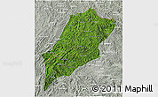 Satellite 3D Map of Luang Prabang, lighten, semi-desaturated