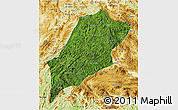 Satellite 3D Map of Luang Prabang, physical outside