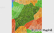 Satellite 3D Map of Luang Prabang, political shades outside