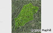 Satellite 3D Map of Luang Prabang, semi-desaturated