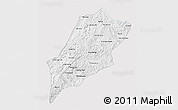 Silver Style 3D Map of Luang Prabang, single color outside