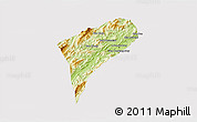 Physical 3D Map of Chomphet, cropped outside