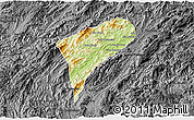 Physical 3D Map of Chomphet, darken, desaturated