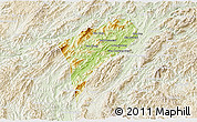 Physical 3D Map of Chomphet, lighten