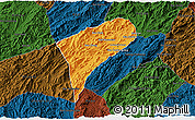 Political 3D Map of Chomphet, darken