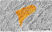 Political 3D Map of Chomphet, lighten, desaturated