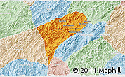 Political 3D Map of Chomphet, lighten