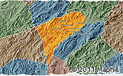 Political 3D Map of Chomphet, semi-desaturated
