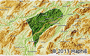 Satellite 3D Map of Chomphet, physical outside