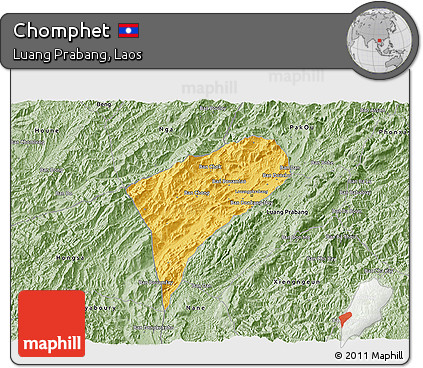 Savanna Style 3D Map of Chomphet