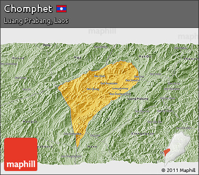 Savanna Style 3D Map of Chomphet