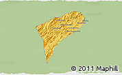 Savanna Style 3D Map of Chomphet, single color outside