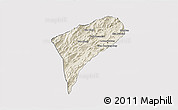 Shaded Relief 3D Map of Chomphet, cropped outside