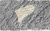Shaded Relief 3D Map of Chomphet, darken, desaturated