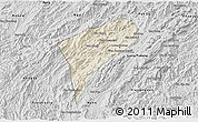 Shaded Relief 3D Map of Chomphet, desaturated