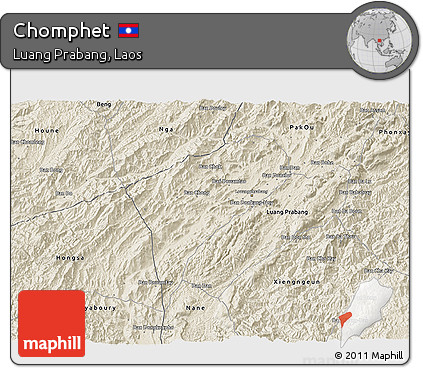 Shaded Relief 3D Map of Chomphet